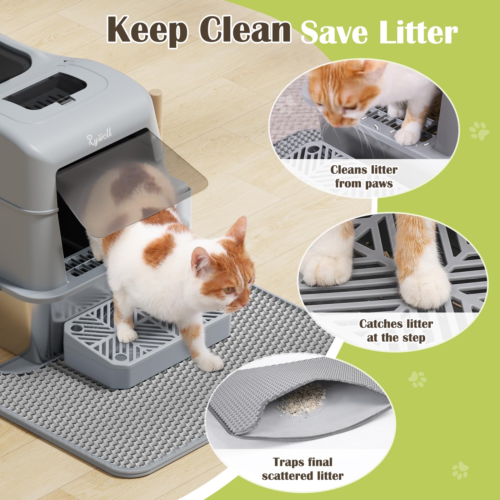 Rywell litiere-3-en-1 : adaptable selon les préférences du chat.