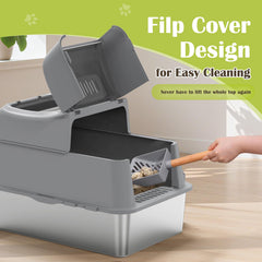 Rywell litiere-spacieuse-24x17 : espace généreux pour chats actifs.
