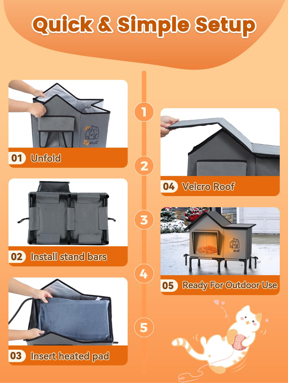 Rywell structure renforcee, cadre solide pour chats actifs.