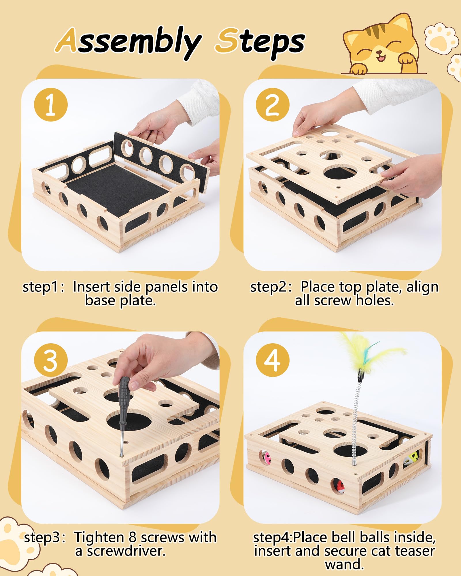 RZPTL chat en intérieur avec jouet puzzle et coin de jeu