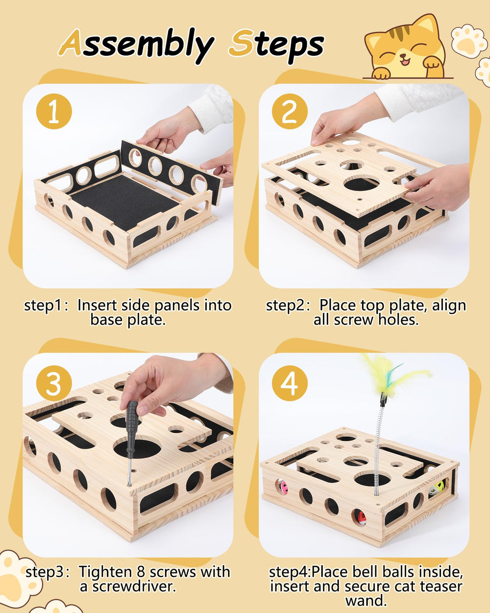 RZPTL chat en intérieur avec jouet puzzle et coin de jeu