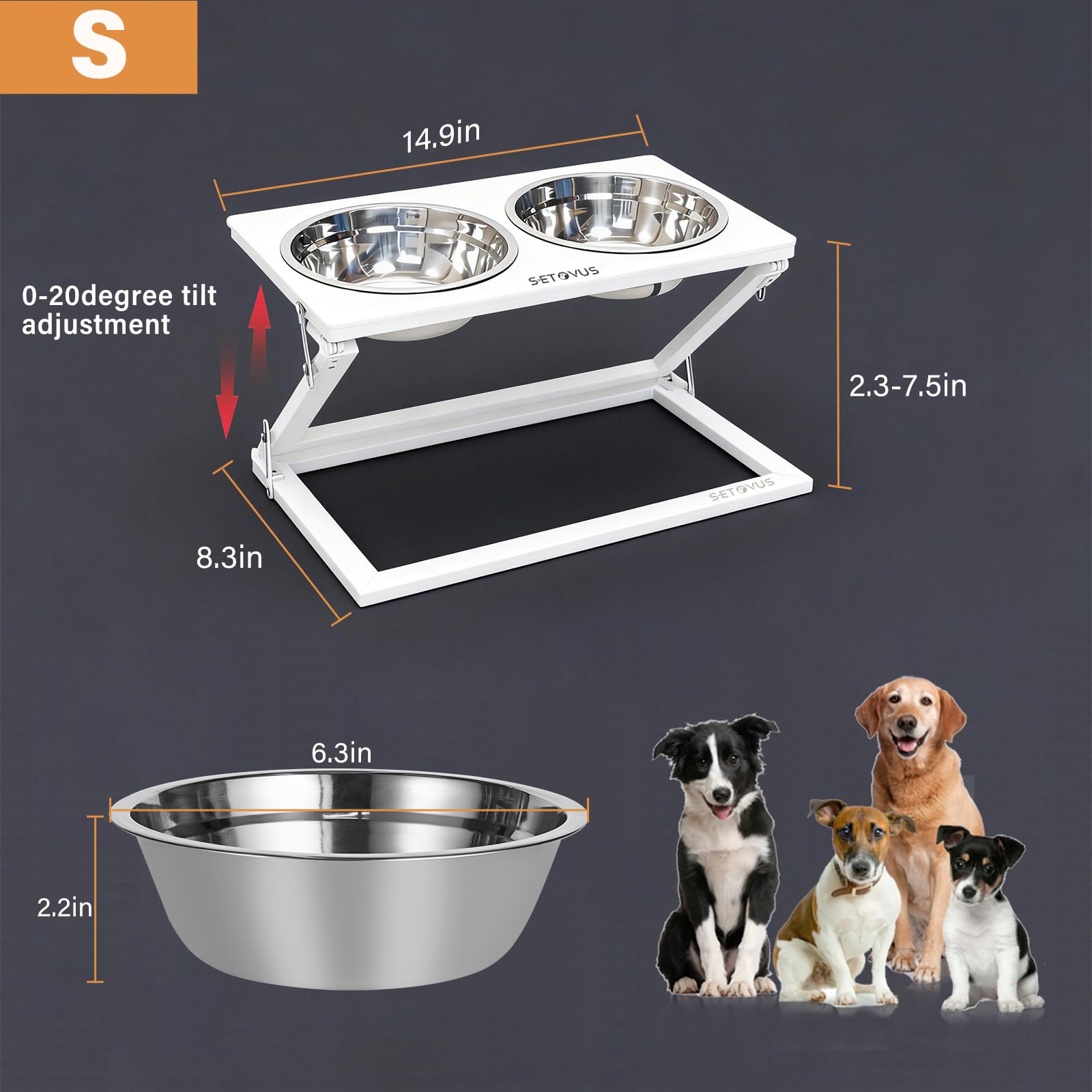 S-ETOVUS support incline 0-20, facilite une déglutition naturelle lors du repas