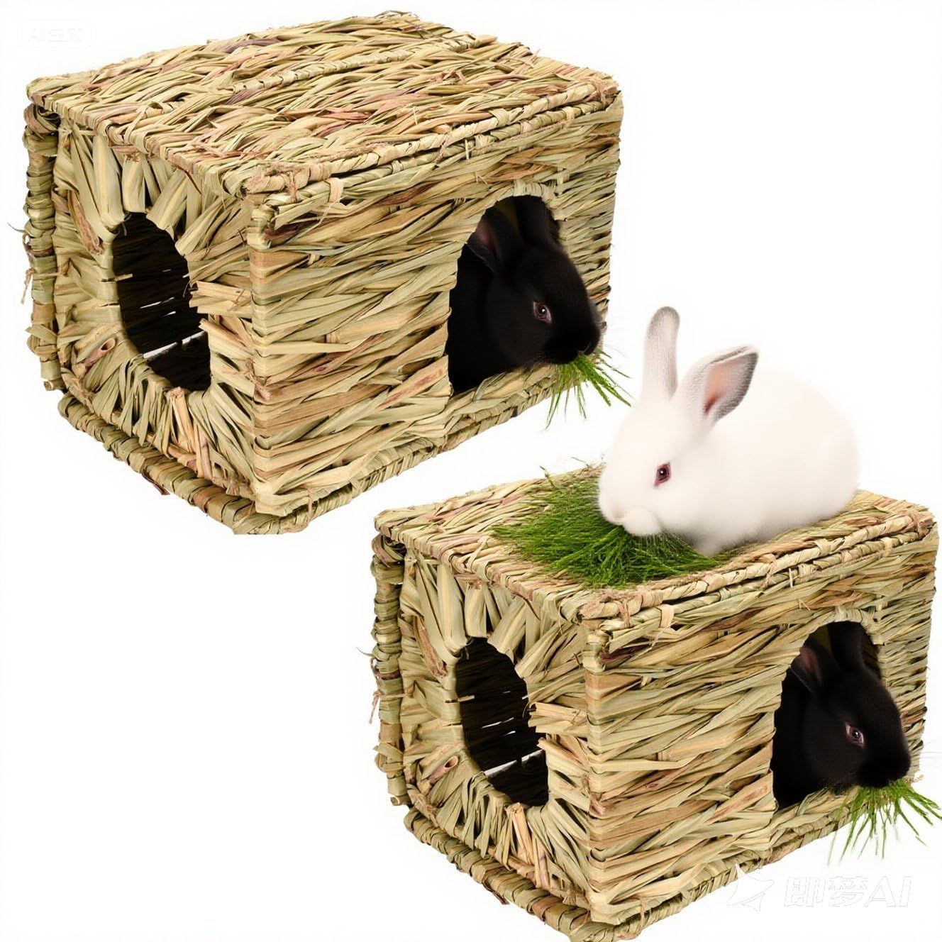 S Sangle Sopffy maison-herbe-lapin, refuge naturel et sûr pour petits animaux.