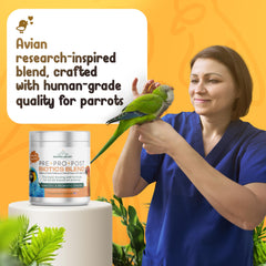 Sacred Valley Pets probiotiques-perroquet aidant l'équilibre intestinal.