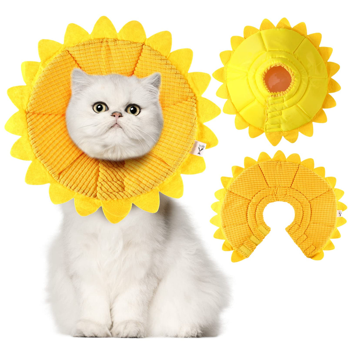 Sadnyy collier recuperation tournesol pour chat, doux et léger pour les soins.