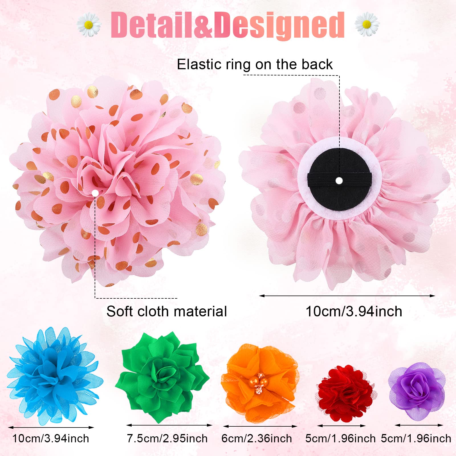 Sadnyy fleurs-differentes-couleurs sur collier chien, apportant une touche colorée.