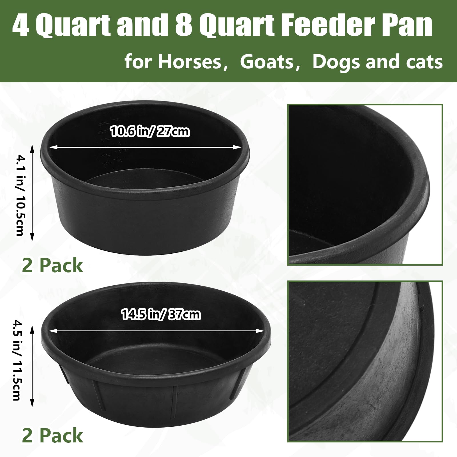 Sadnyy gamelle caoutchouc 4-quart idéale pour nourrir poulets et canards.