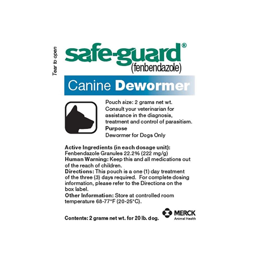 Safe-Guard 3-poches vermifuge chien, plan de vermifugation pratique et simple.