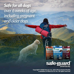Safe-Guard vermifuge chien-3 poches, dosage adapté pour chiens de tailles différentes.