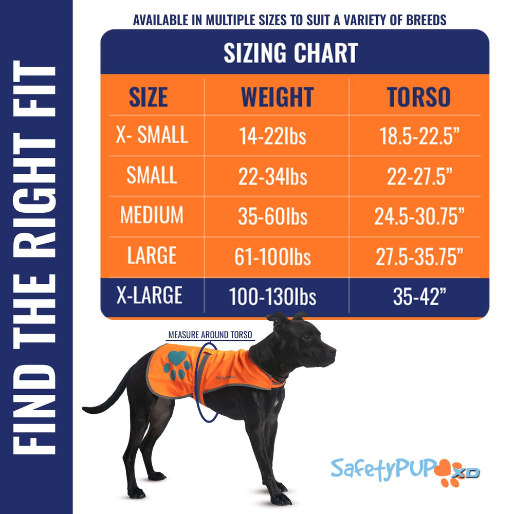SafetyPUP XD gilet réfléchissant, vue arrière, visibilité accrue pour les sorties nocturnes