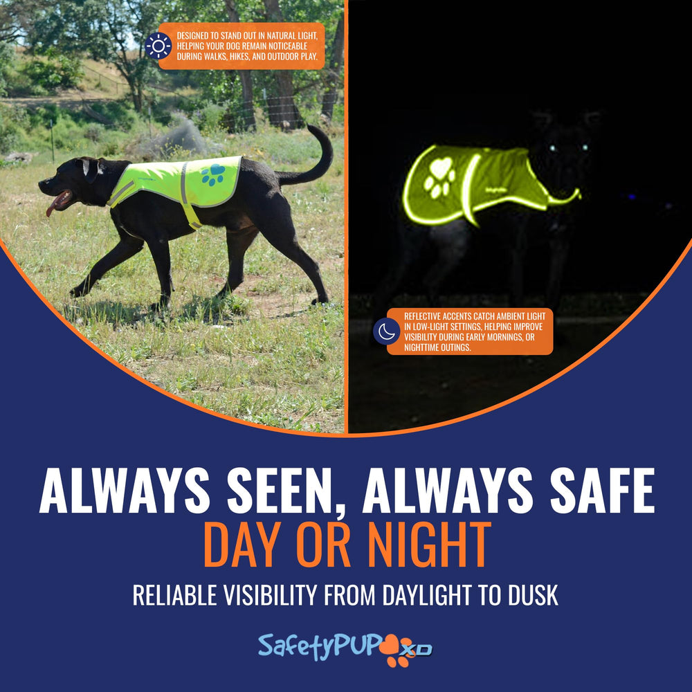 SafetyPUP XD gilet réfléchissant compatible harnais pour un port confortable.