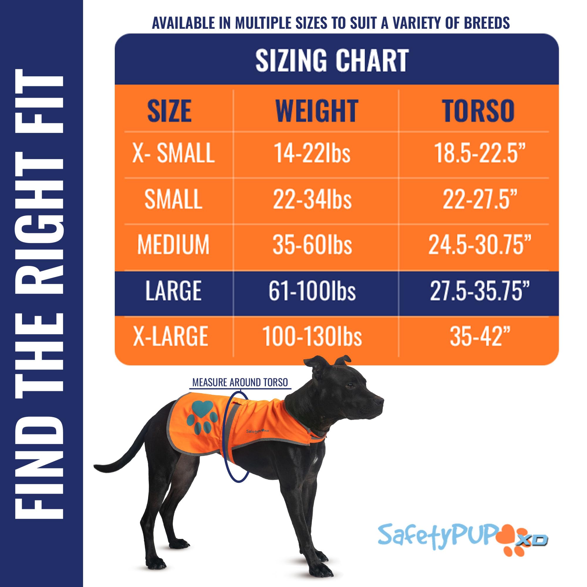 SafetyPUP XD visibilite haute orange, repérable jusqu à 500 pieds pour la sécurité.