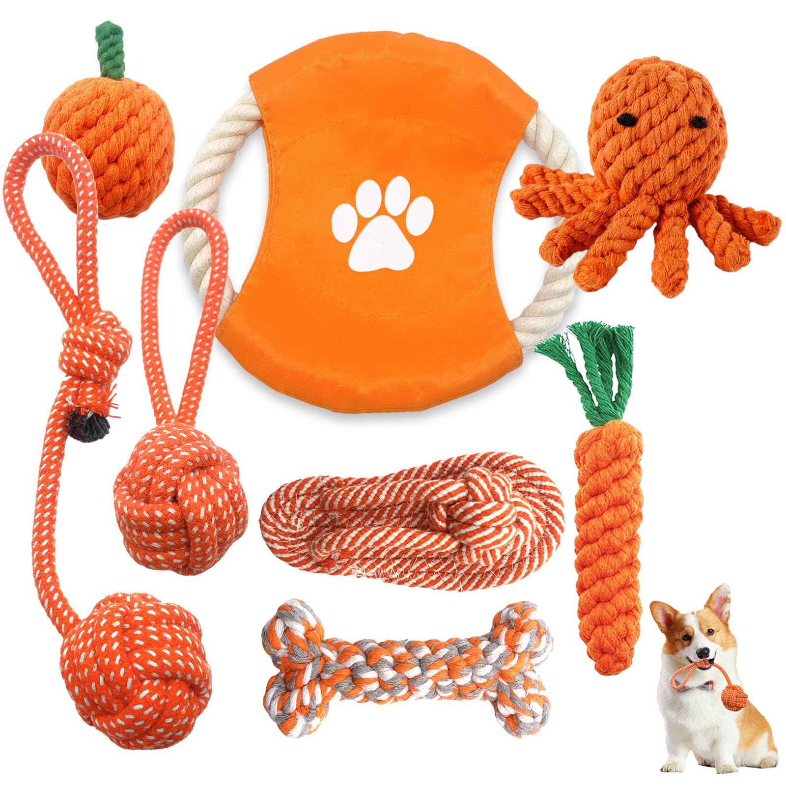 Sagildoq jouet corde tirage petit chien, parfait pour jeux de traction.