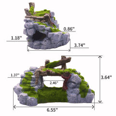 Saim décor pierre ruine naturelle pour aquarium, ajoute du réalisme et du caractère.