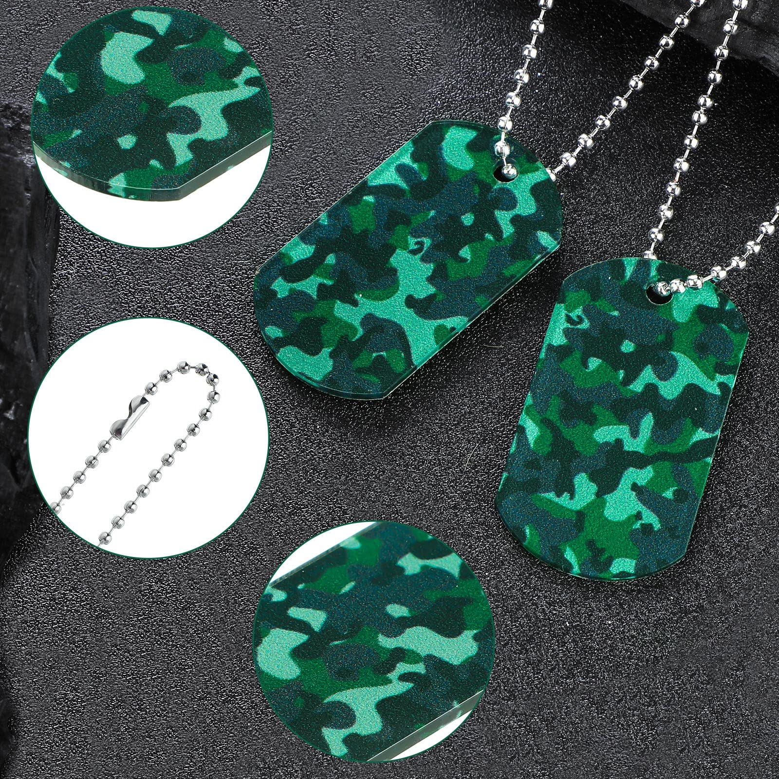 Détails des plaques en acrylique Saintrygo – design camouflage élégant et résistant.