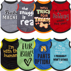 Saintrygo ensemble 8 t-shirts chien imprimés, looks variés pour toutes les occasions.