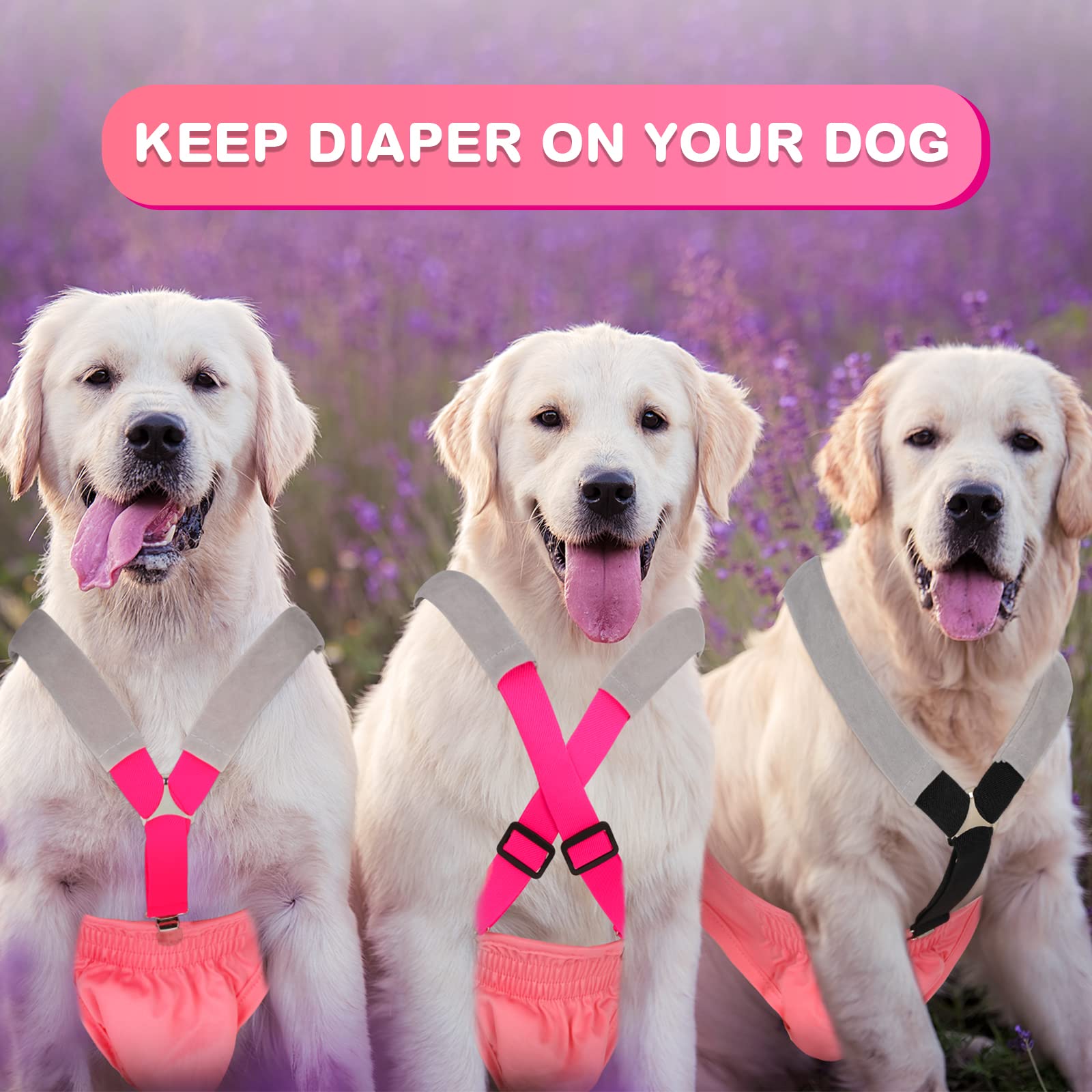Saintrygo suspendeurs pour chien noir – maintien fiable pour couches.
