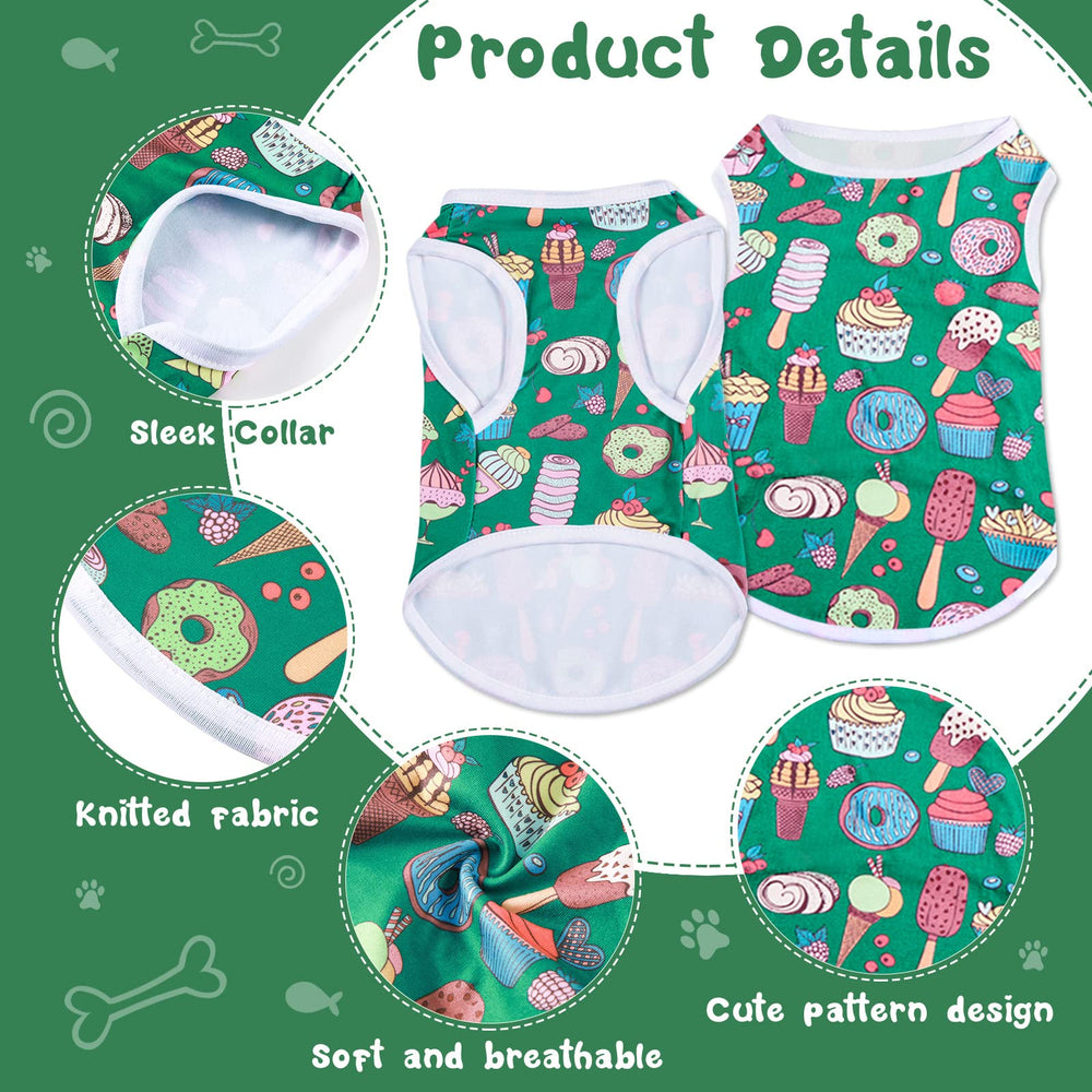 Tee-shirt Saintrygo pour chien petit imprimé été, motifs vifs pour se démarquer.