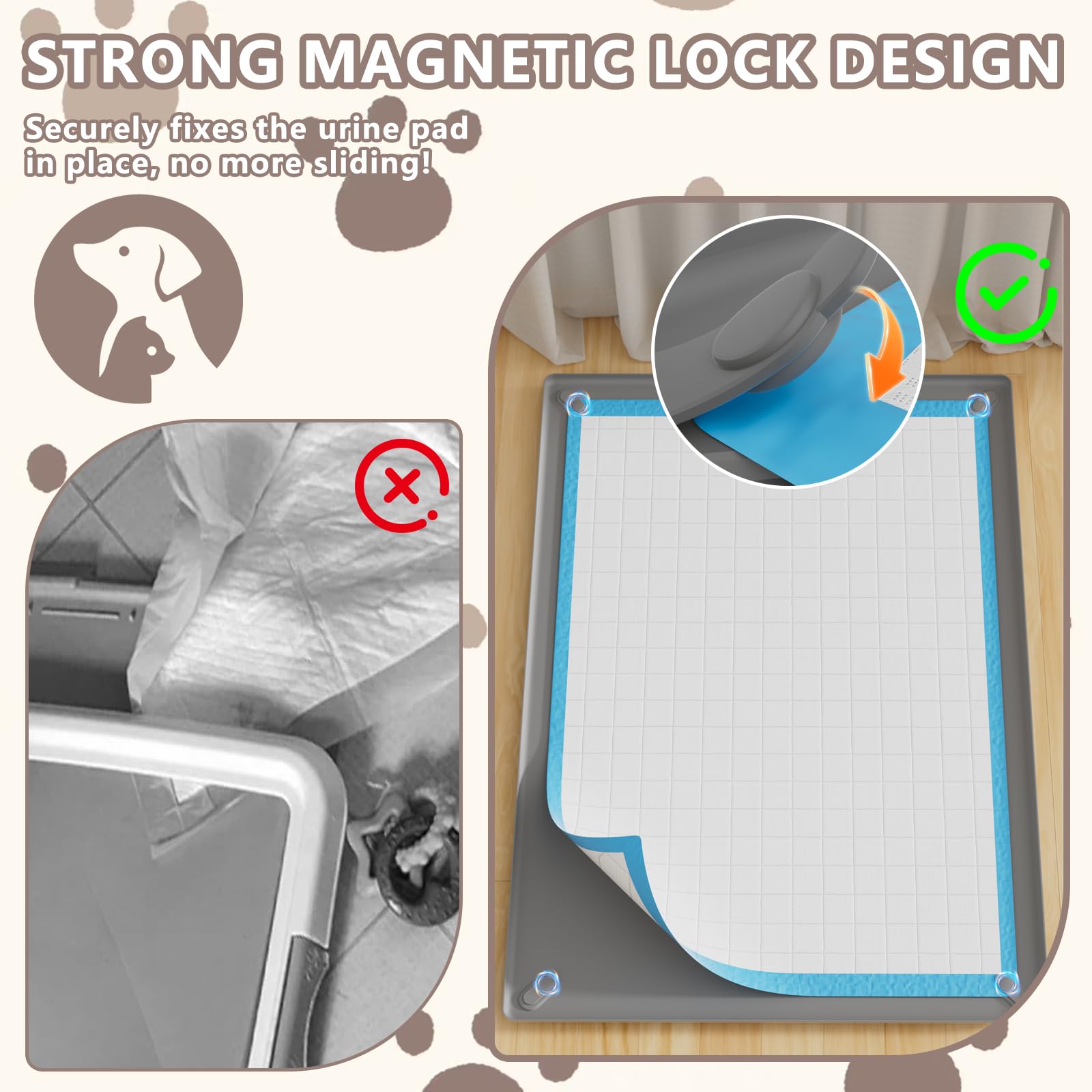 SAKAKI porte-tapis avec fermeture magnétique à quatre angles, maintien sûr.
