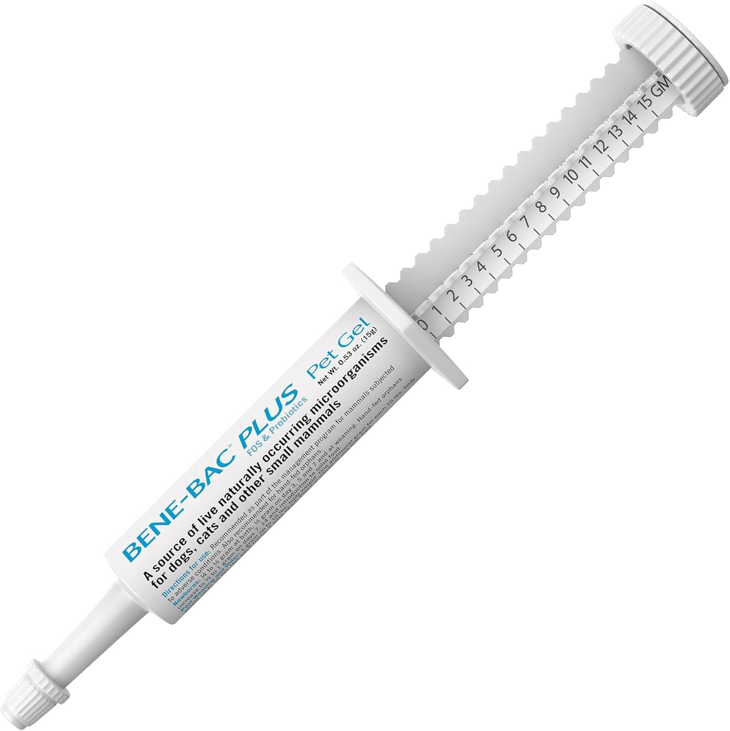 Sakioo Probiotique Pet Gel 15 g seringues Dial-a-Dose, dosage précis pour animaux.