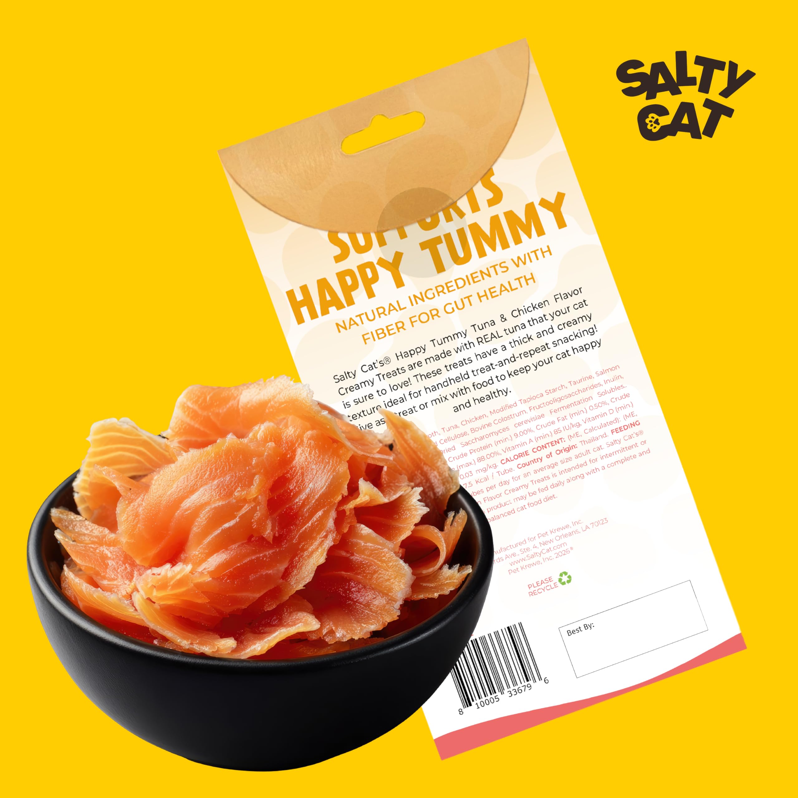 Salty Cat Happy Tummy – ingrédients simples et sans colorants artificiels.