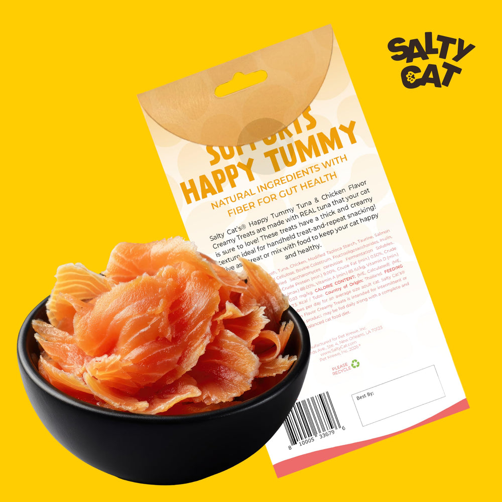 Salty Cat Happy Tummy – ingrédients simples et sans colorants artificiels.