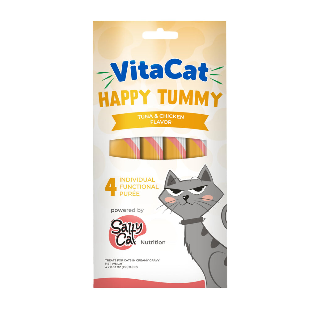 Salty Cat Happy Tummy – sans colorants artificiels, goût naturel.
