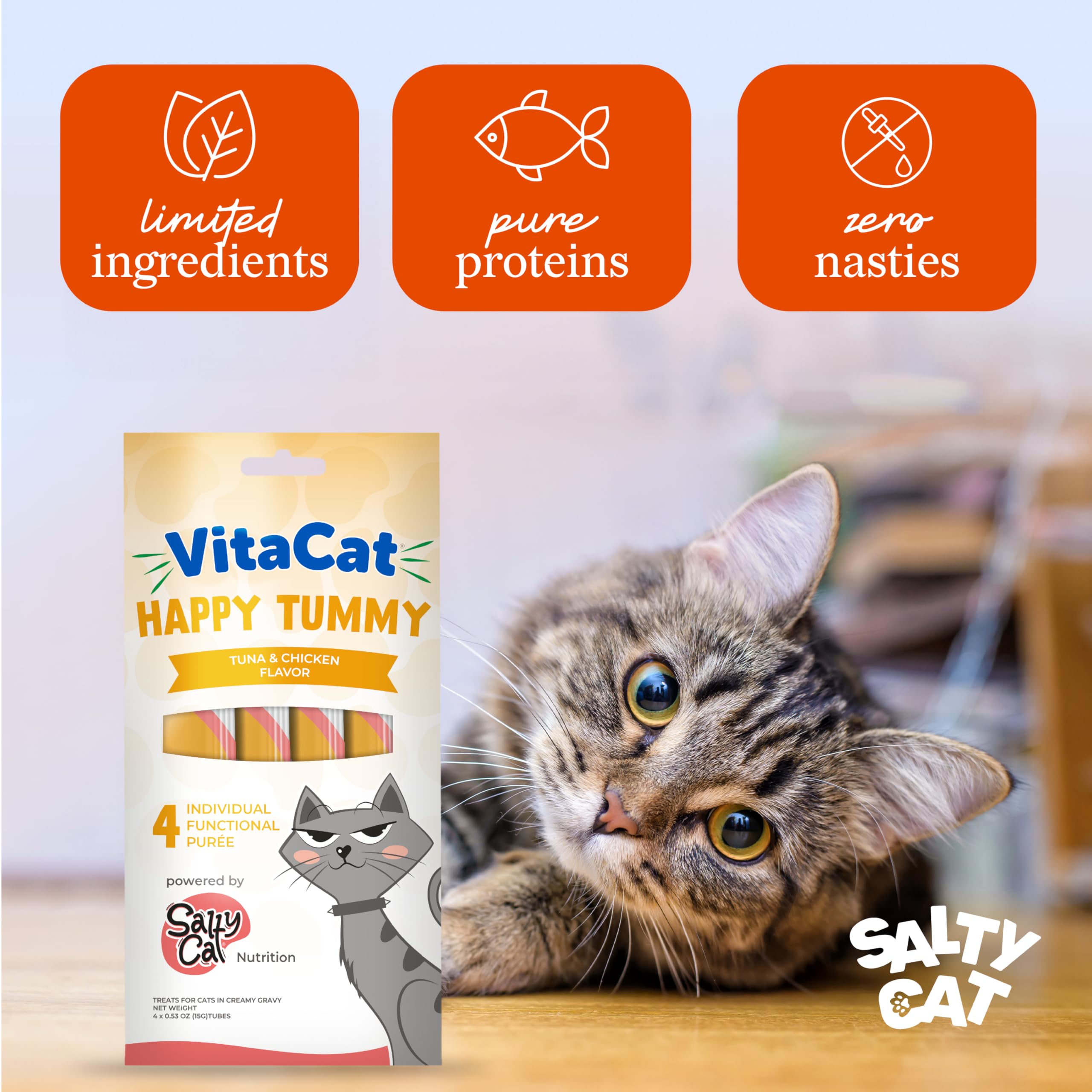 Salty Cat Happy Tummy – texture crème hydratante, hydratation à chaque bouchée.