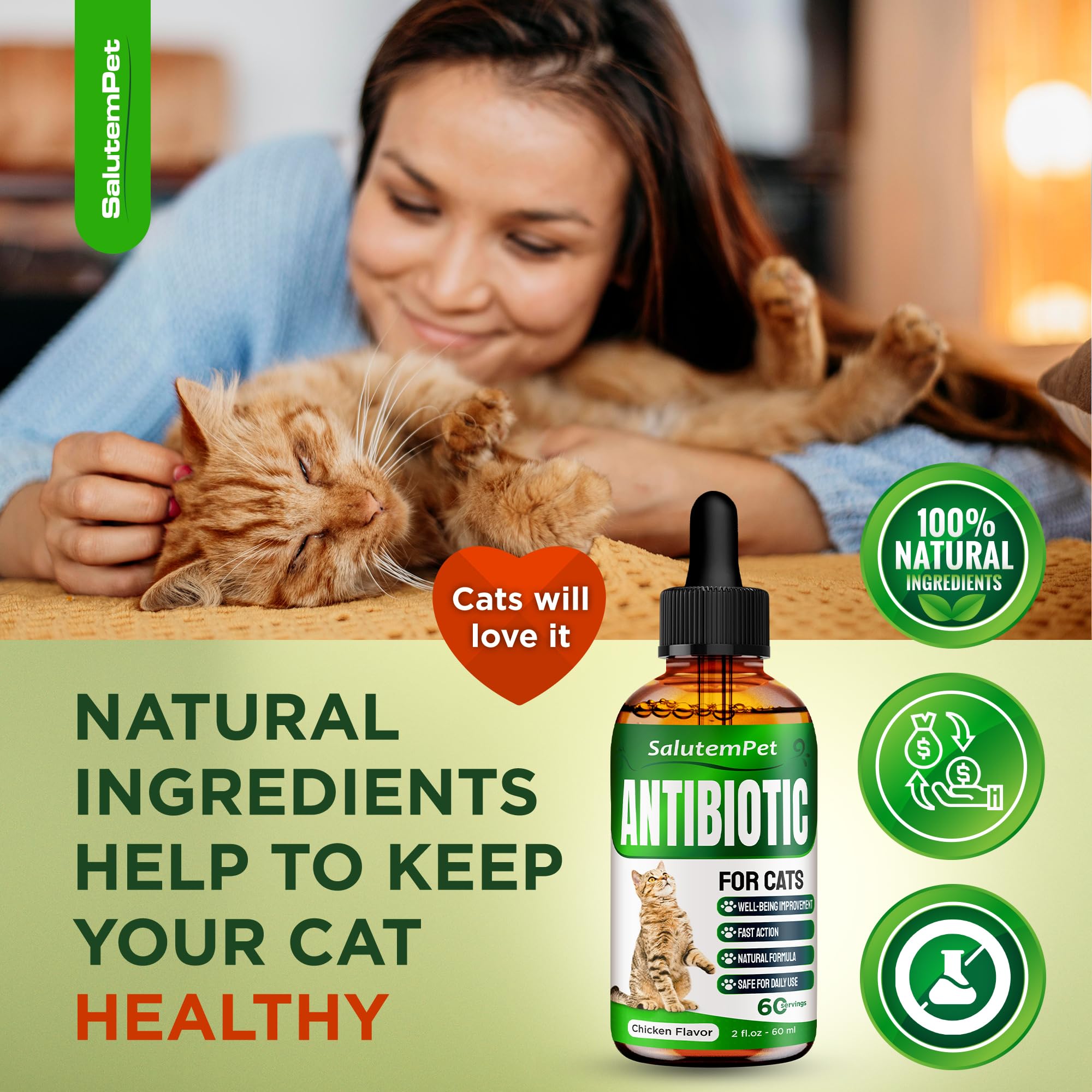 SalutemPet Antibiotique chat – sécurité et qualité vérifiée en laboratoire.