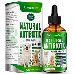 SalutemPet Forte Santé, bouteille claire, soutien pour chiens et chats.