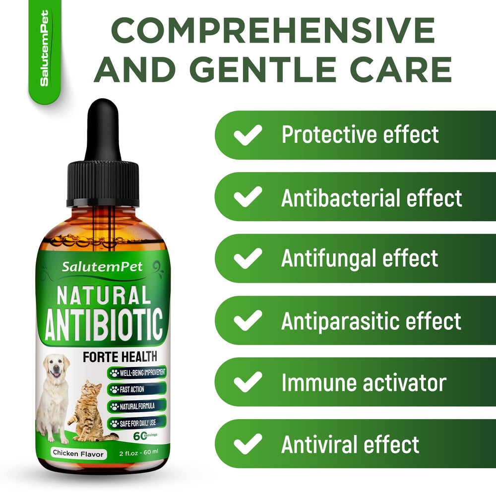 SalutemPet Forte Santé, saveur poulet, administration pratique pour animaux.