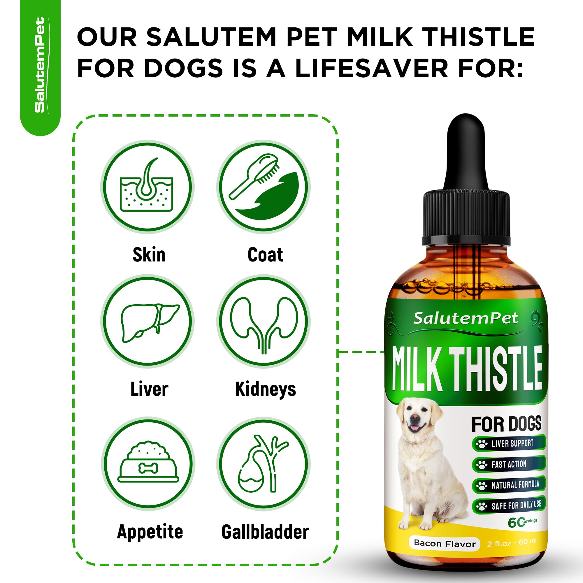 SalutemPet Chardon-Marie – ingrédients-naturels: formulation sans OGM et naturelle.