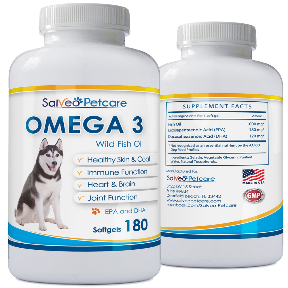 Salveo Petcare Omega3 poisson usine américaine certifiée cGMP.