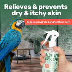 Flacon Samorillo, spray Aloe vera pour oiseaux, application facile au toilettage