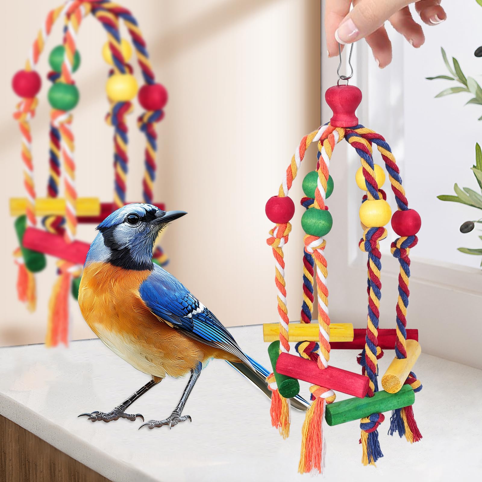 Samtotopets jouet oiseau stimulation visuelle et activité ludique.