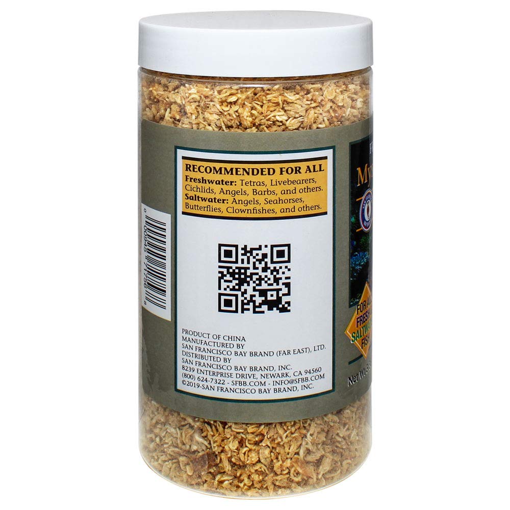Morceaux-minces de San Francisco Bay Brand Freeze-Dried Mysis Shrimp pour nourrir rapidement vos poissons.