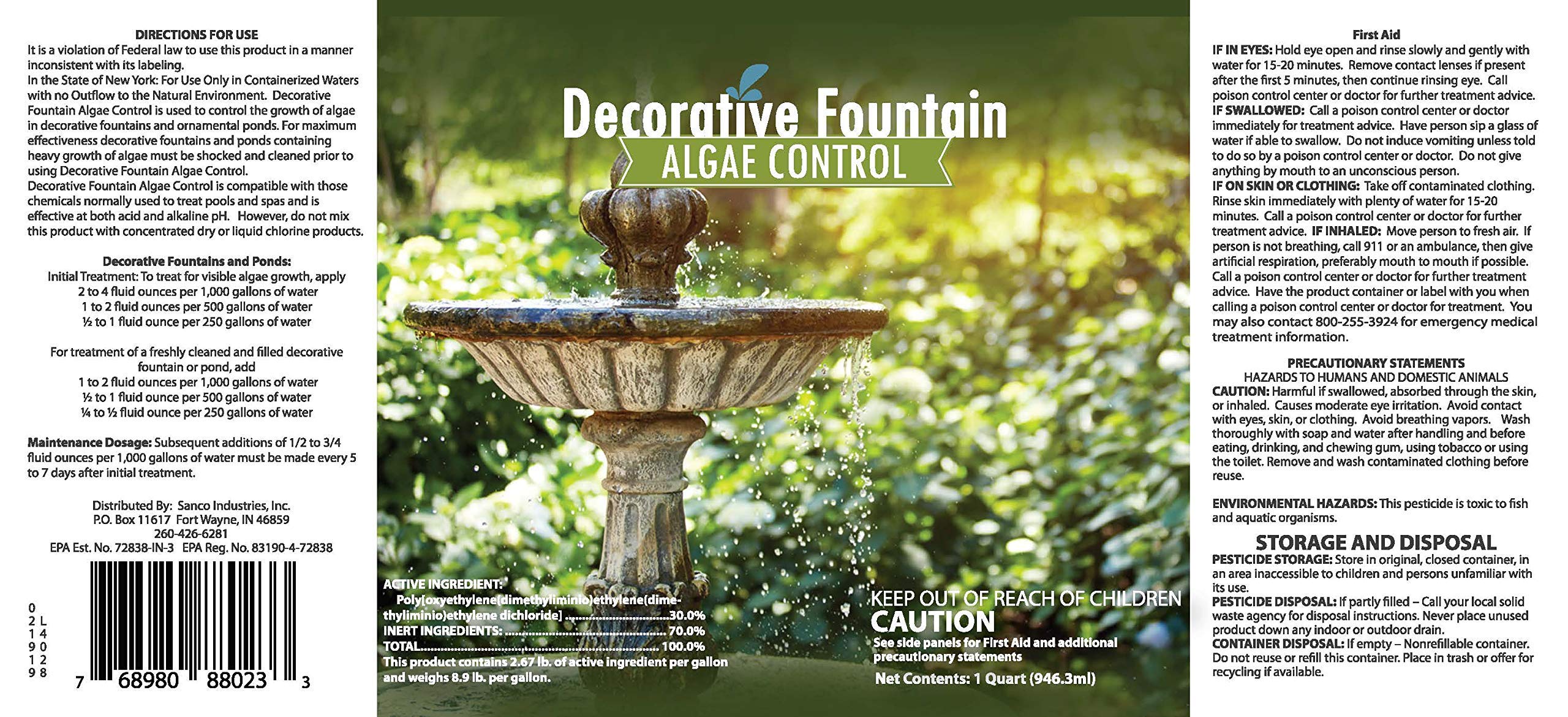 Sanco Fontaine: dosage simple pour eau de bassin ornamental