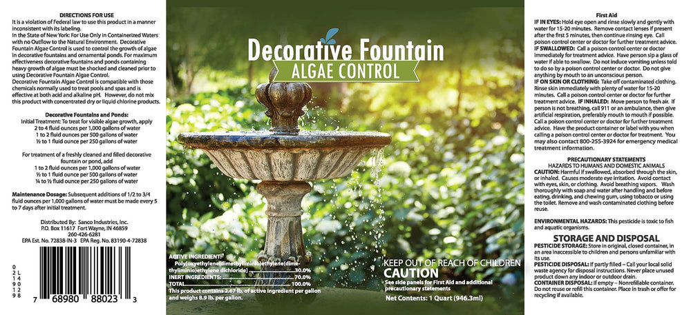 Sanco Fontaine: dosage simple pour eau de bassin ornamental