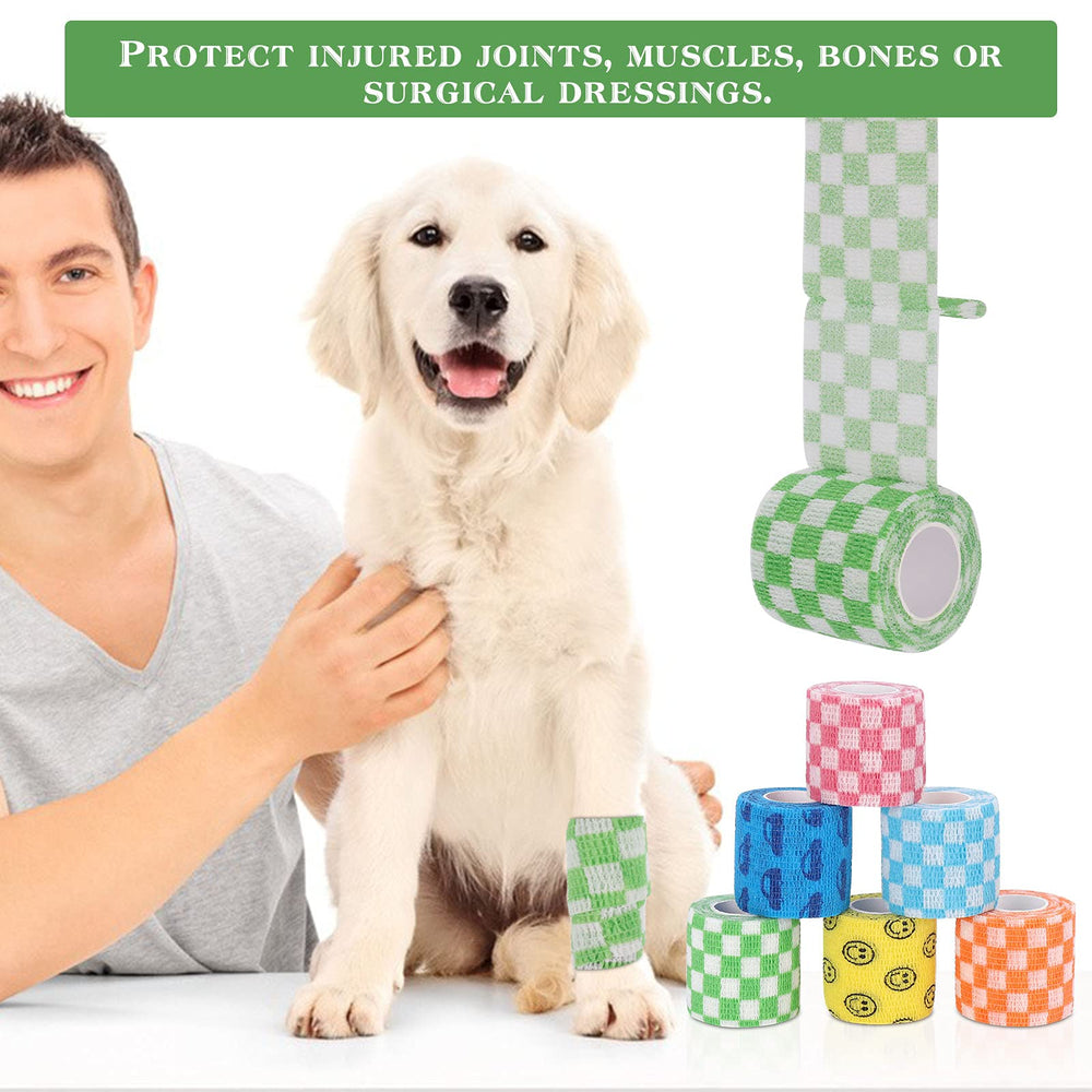 Sanfire Vet Wrap utilisé sur un animal domestique, rapide à fixer pour animaux.