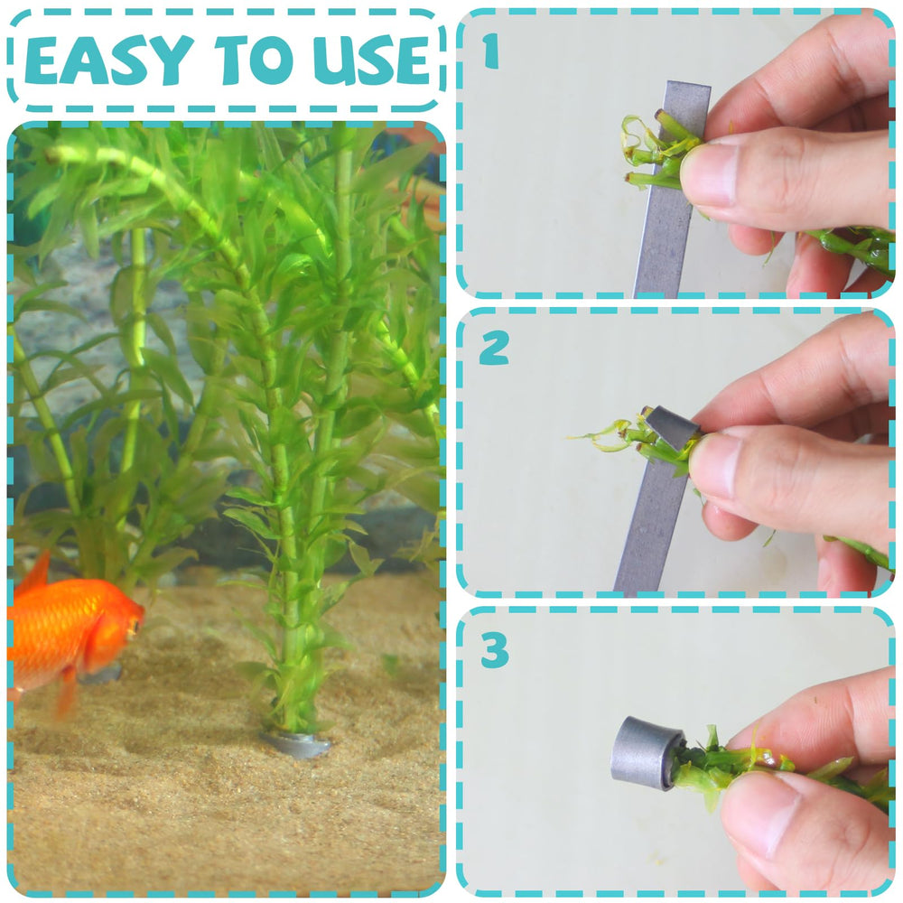 SANJHFF – ancre-plante-aquarium-pliable: flexibles et pliables, s'adaptent à toutes les tiges.