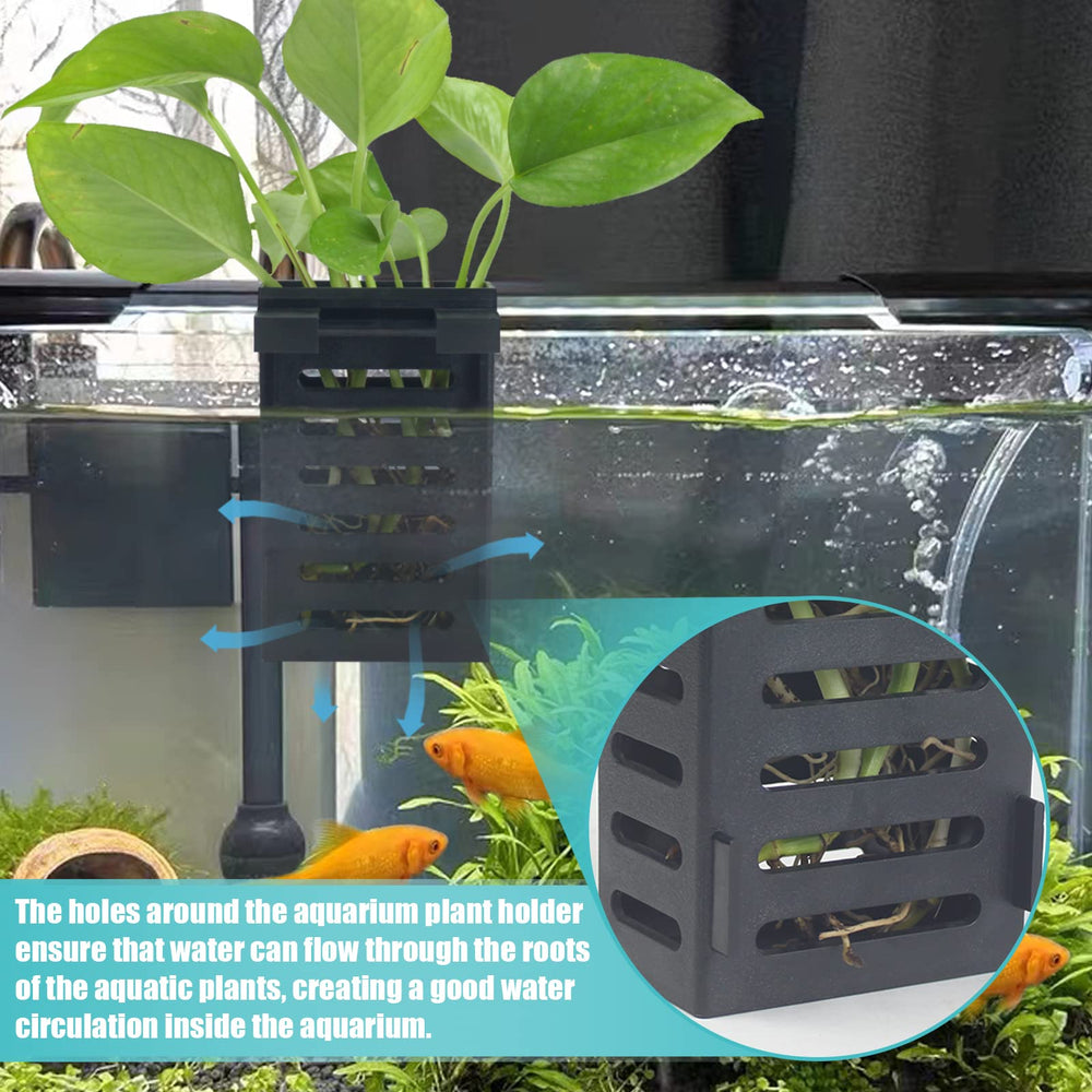 SANJHFF cadre-support-plante-aquarium avec trous favorisant la circulation d’eau.