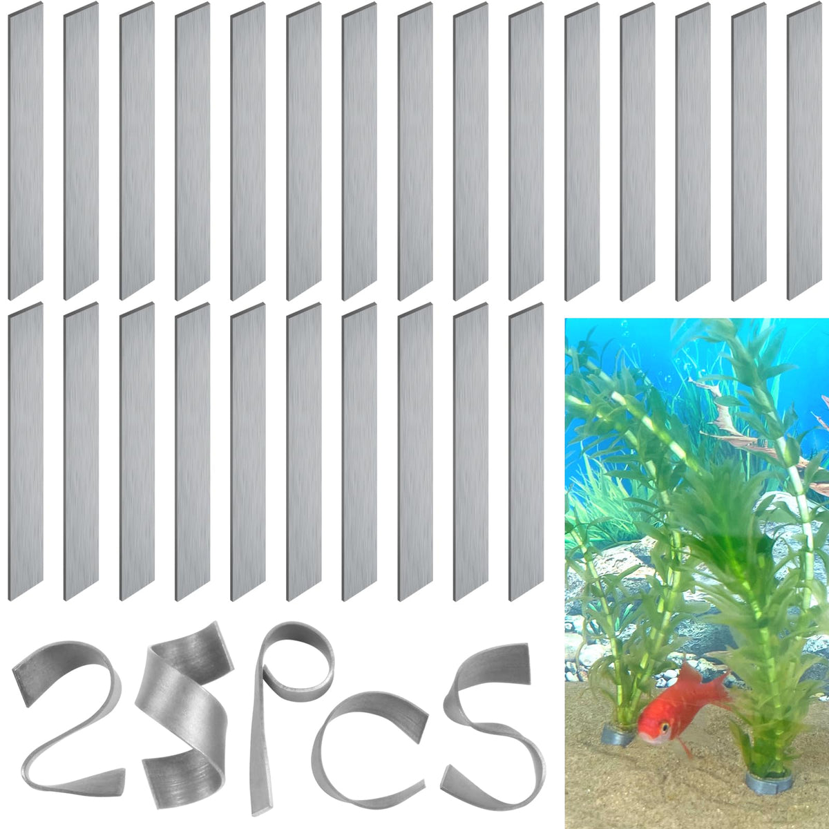 SANJHFF poches poids pour plante d'aquarium ensemble 25 pièces, stabilise les plantes.
