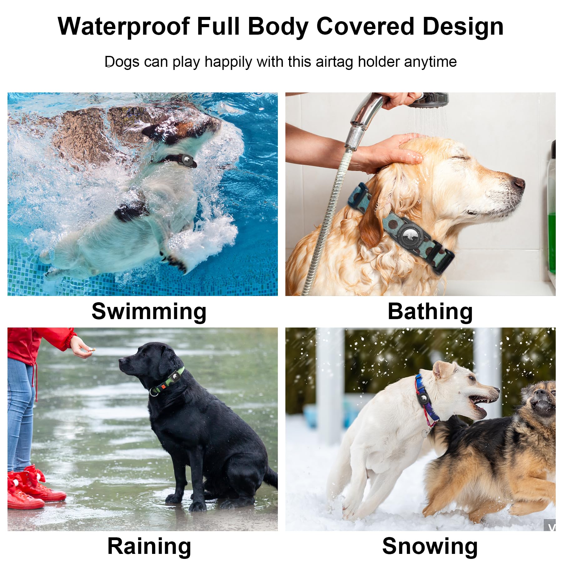 Conception étanche pour activités en extérieur et baignades avec votre chien.