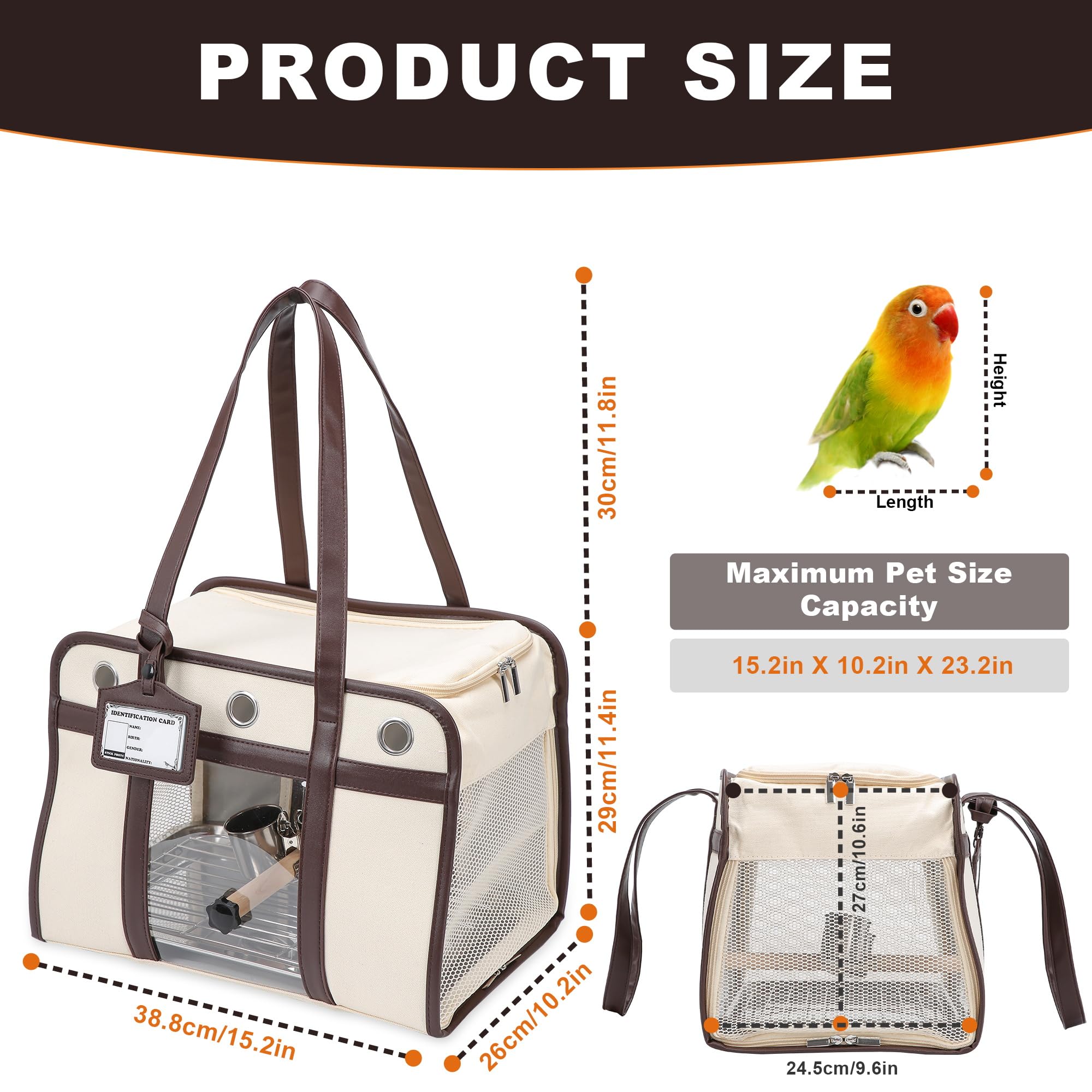 Porte latérale et nettoyage facile du Sanmoncare porteur d'oiseaux