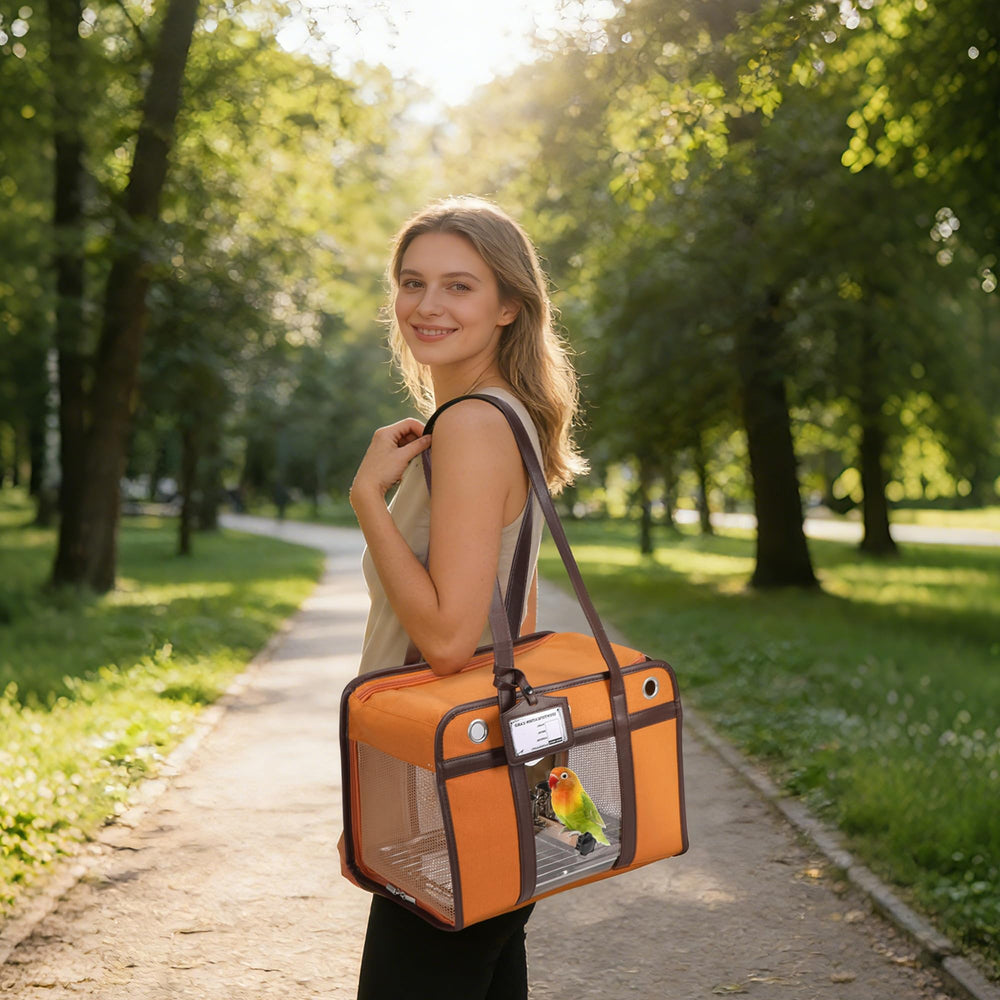 Kit inclus du sac Sanmoncare: perchoir en bois naturel, plateau inox et bols.