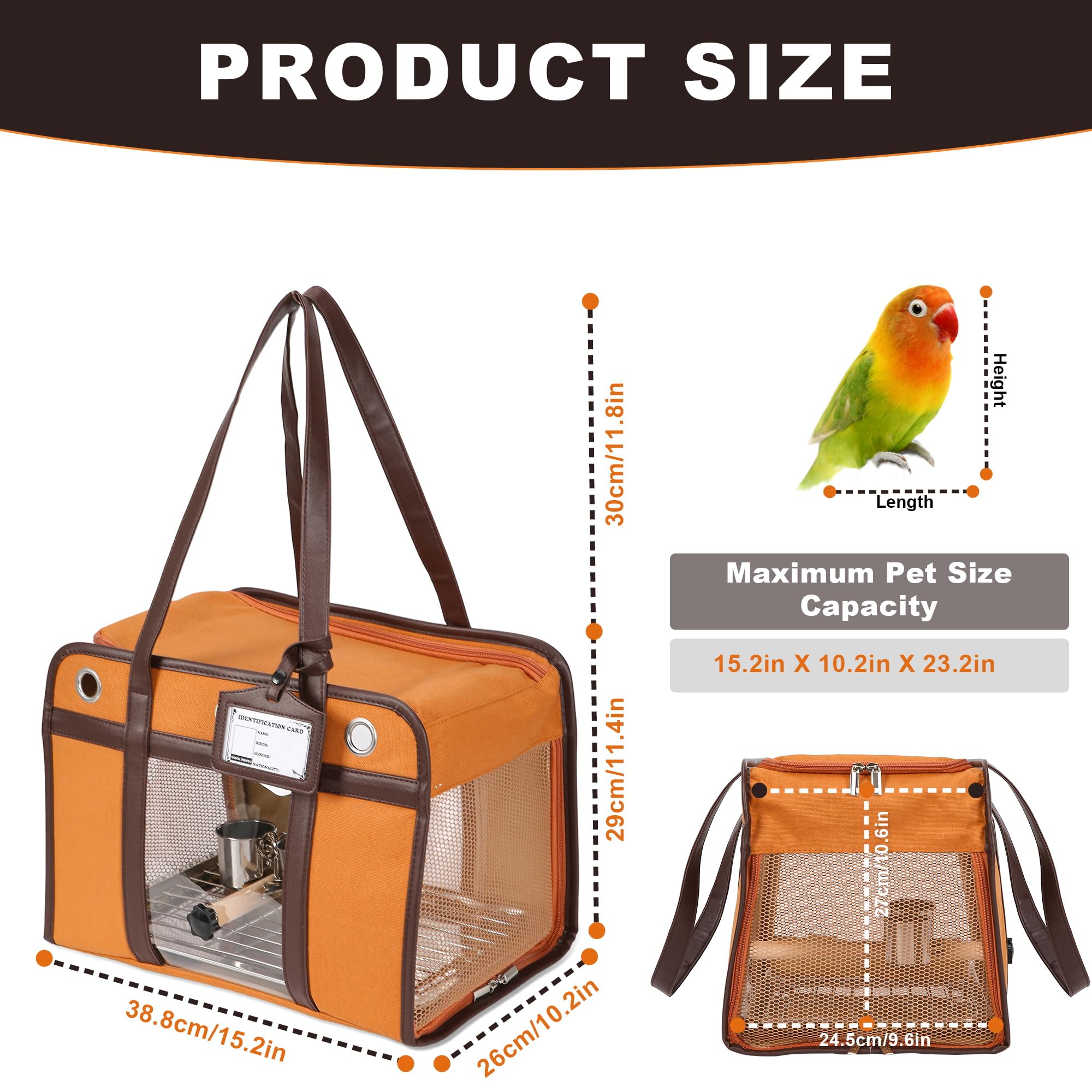 Accès latéral du sac Sanmoncare facilitant le nettoyage sans déranger l'oiseau.