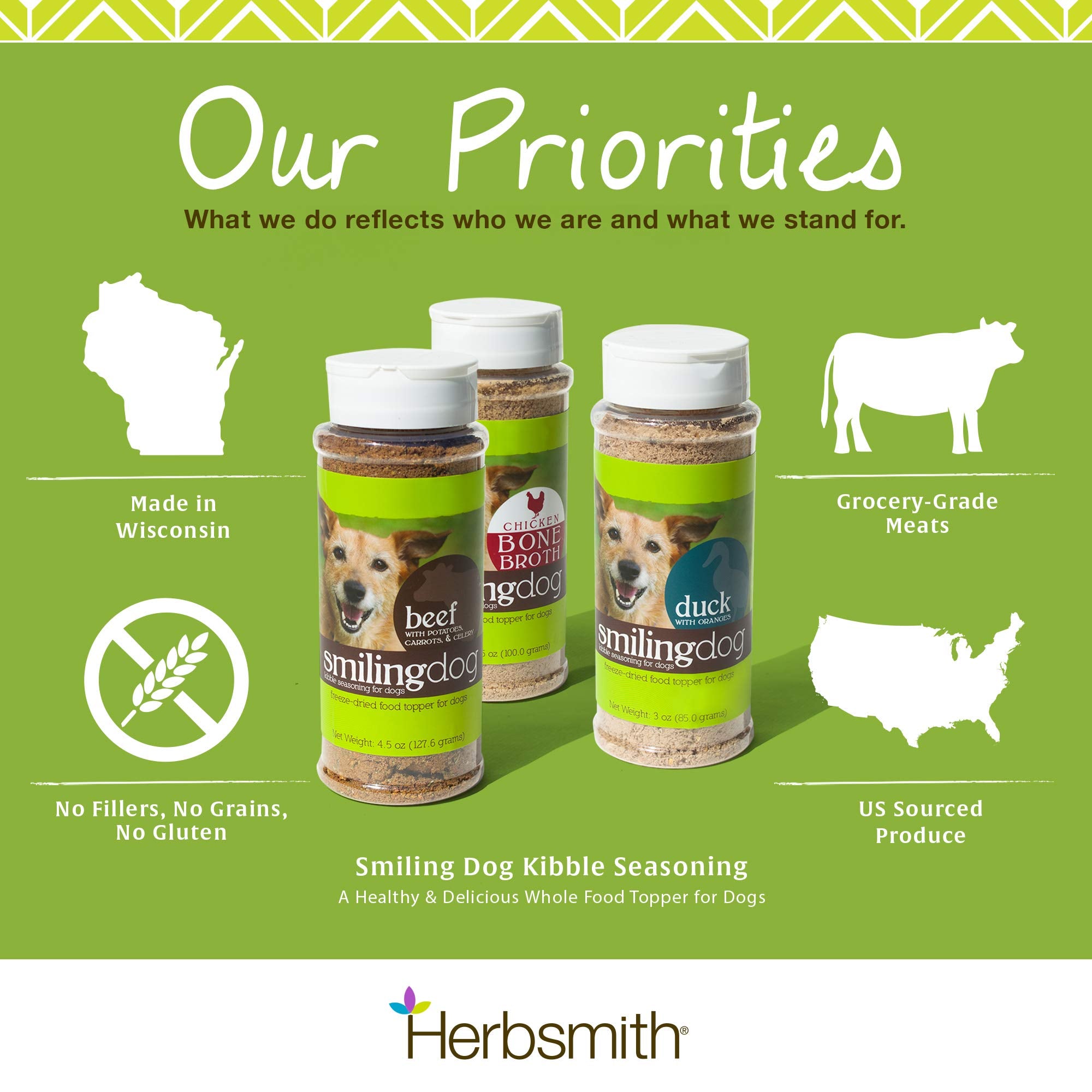 Formulation sans gluten et sans céréales pour Herbsmith Kibble Seasoning.
