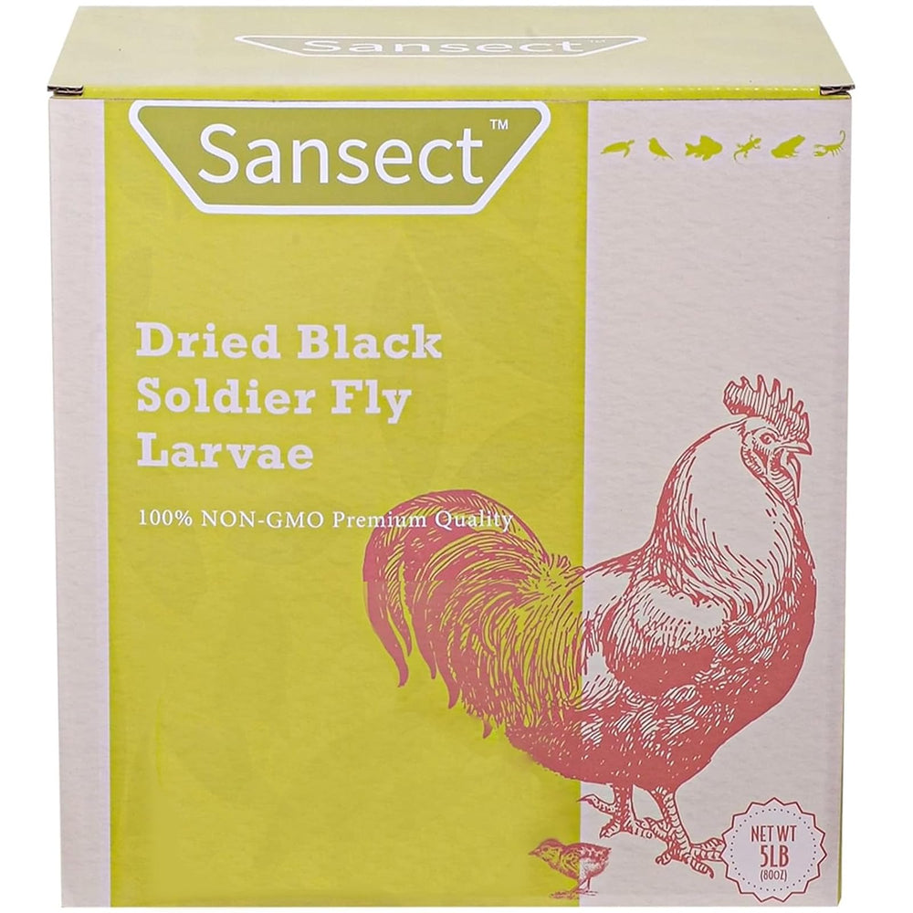 SANSECT larves mouche soldat noire seches, proteines pour volailles et poissons.
