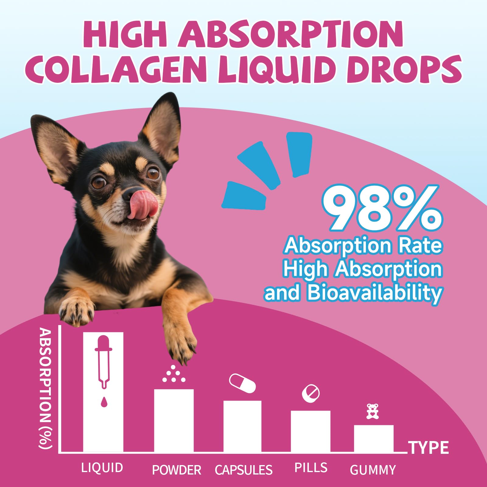 Collagène chien — glucosamine et chondroitine pour les articulations.