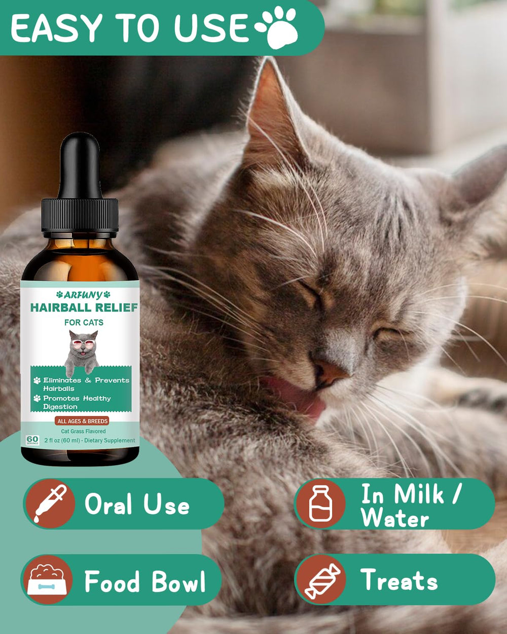 SANTKOL administration-pratique-chat: mélange facile à nourriture ou eau.